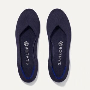 Rothys The Flat Women's Navy Blue Round Toe Slip on Flat Shoes